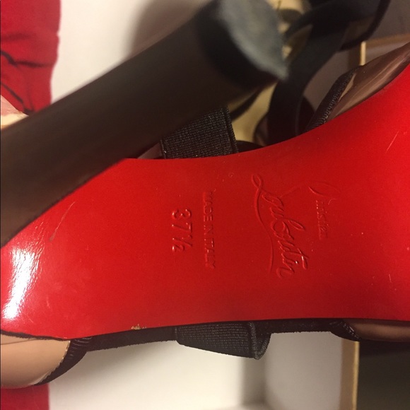 Christian Louboutin Black & Nude Heels 37.5 - Picture 3 of 7